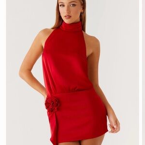 Peppermayo Birdie Halterneck Mini Dress - Red size 4